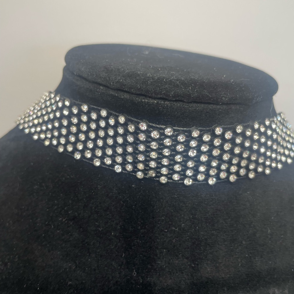 Elegant Rhinestone Mesh Choker Necklace